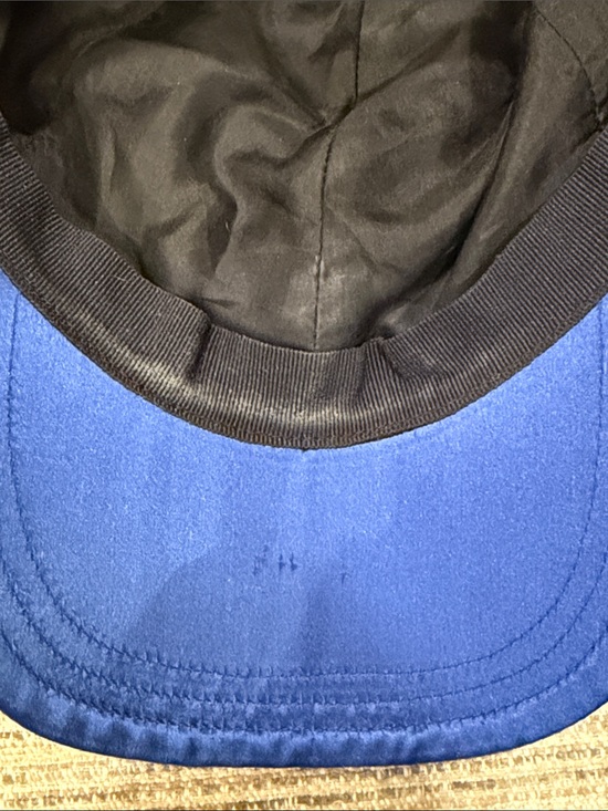 Prada Viscose and Silk Royal Blue Baseball Cap with Metal Logo Sz M